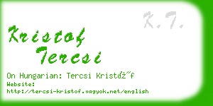 kristof tercsi business card
